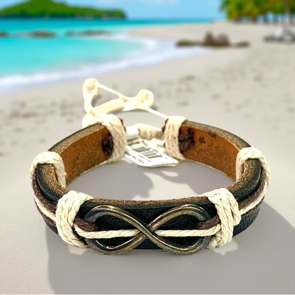 Infinity Symbol Leather Bracelet - image 1